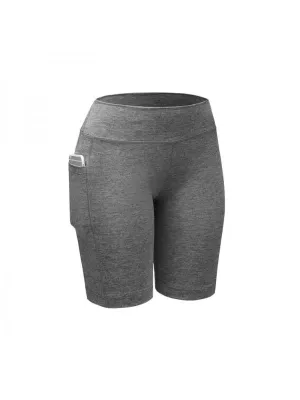 Women's Compression Running Yoga Sports Short Pants with Pocket