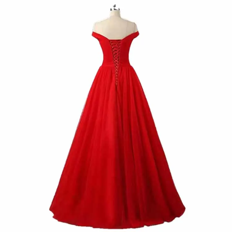 Women's Long Off Shoulder Prom Dress Evening Party Ball Gown