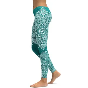 Women's Mandala Leggings - Green