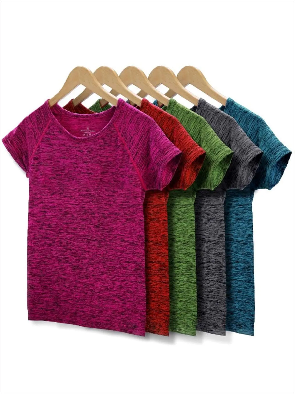 Women's Marled Short Sleeve Top & Leggings Set