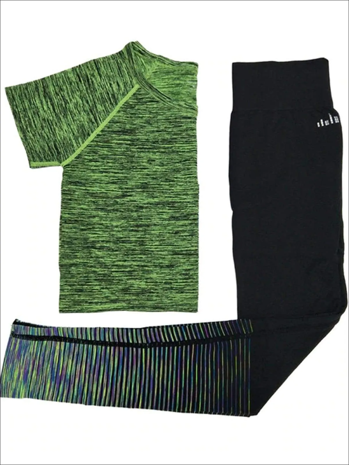Women's Marled Short Sleeve Top & Leggings Set