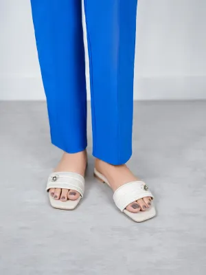 Womens "FERRULE" Satin Decorated Slippers