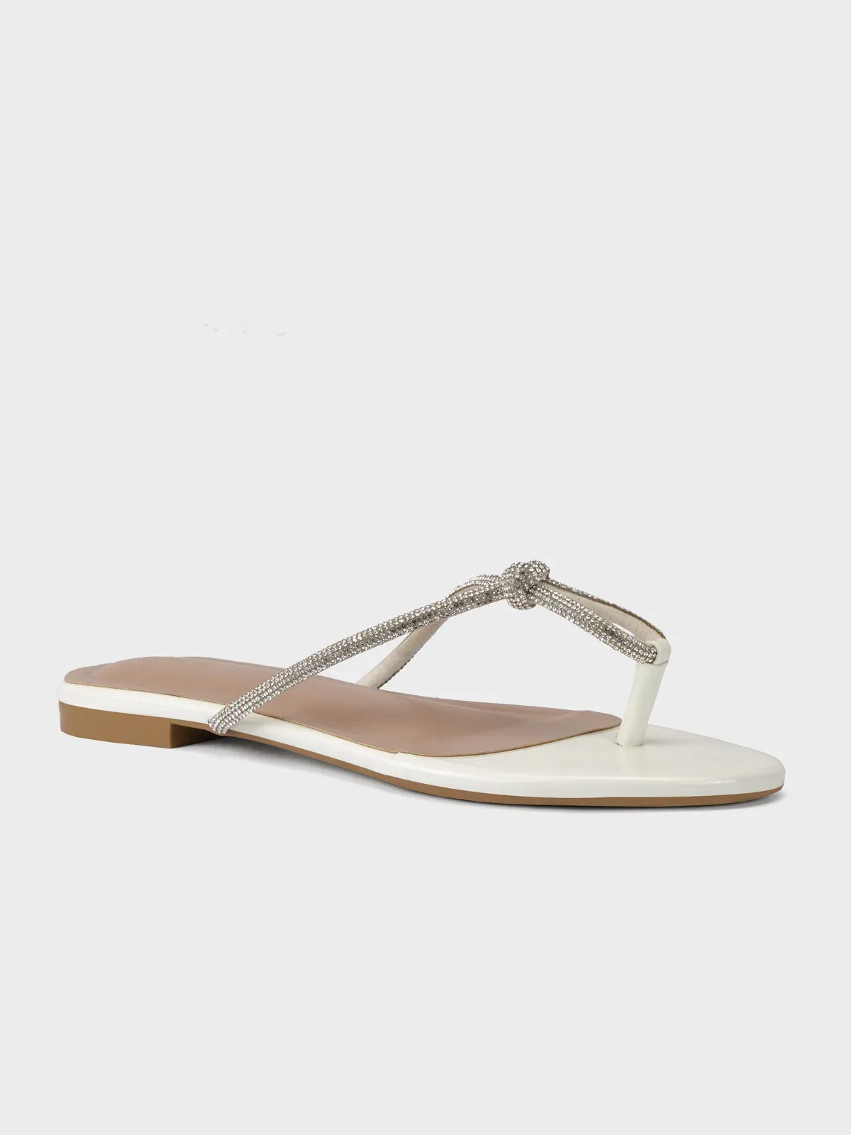 Womens "FUXIA" Embellished Flat Slippers