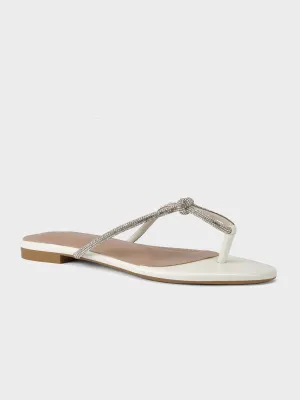 Womens "FUXIA" Embellished Flat Slippers