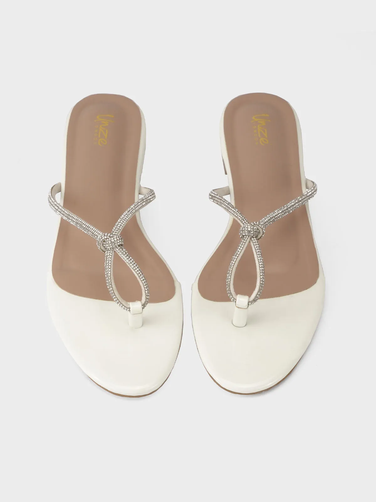 Womens "FUXIA" Embellished Flat Slippers