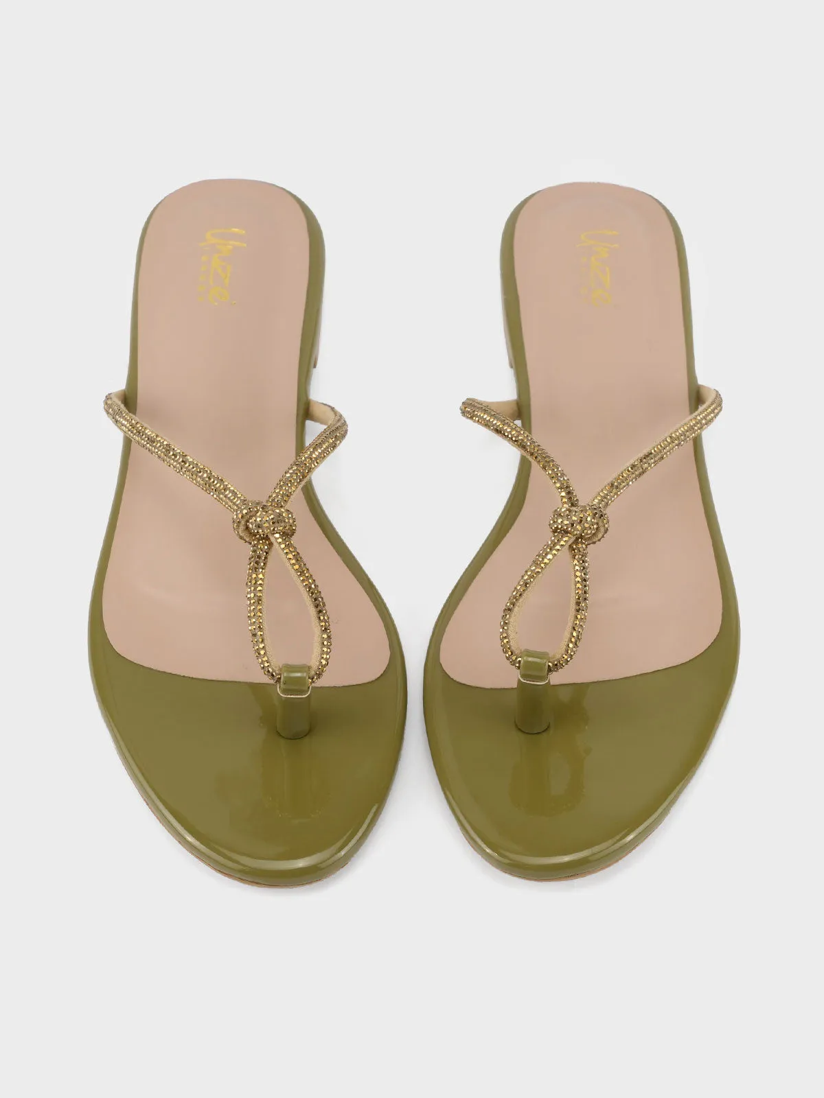 Womens "FUXIA" Embellished Flat Slippers
