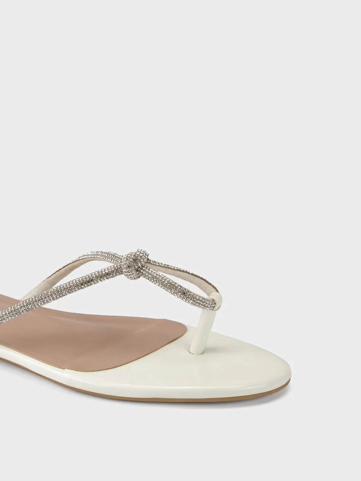 Womens "FUXIA" Embellished Flat Slippers