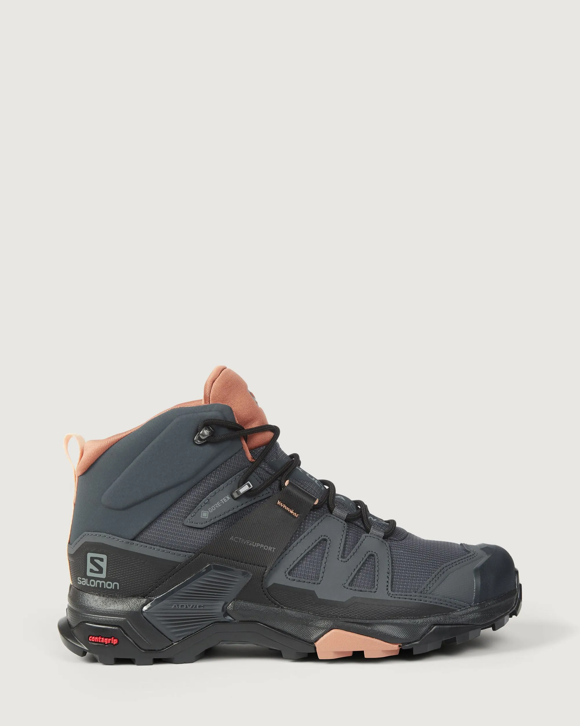Women's Salomon X Ultra 4 GORE-TEX Mid Hiking Boots - Ebony/Mocha Mousse/Almond Cream