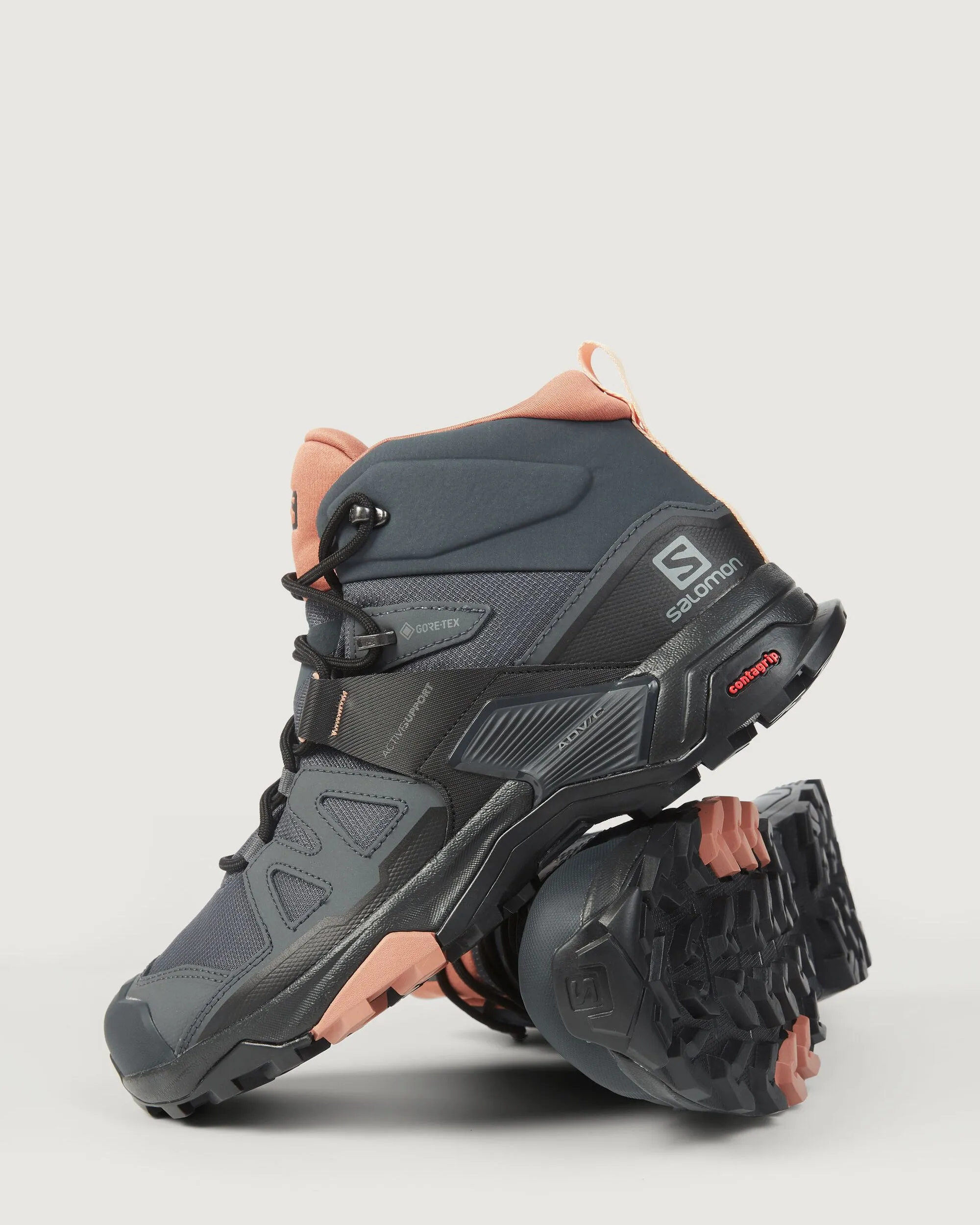 Women's Salomon X Ultra 4 GORE-TEX Mid Hiking Boots - Ebony/Mocha Mousse/Almond Cream