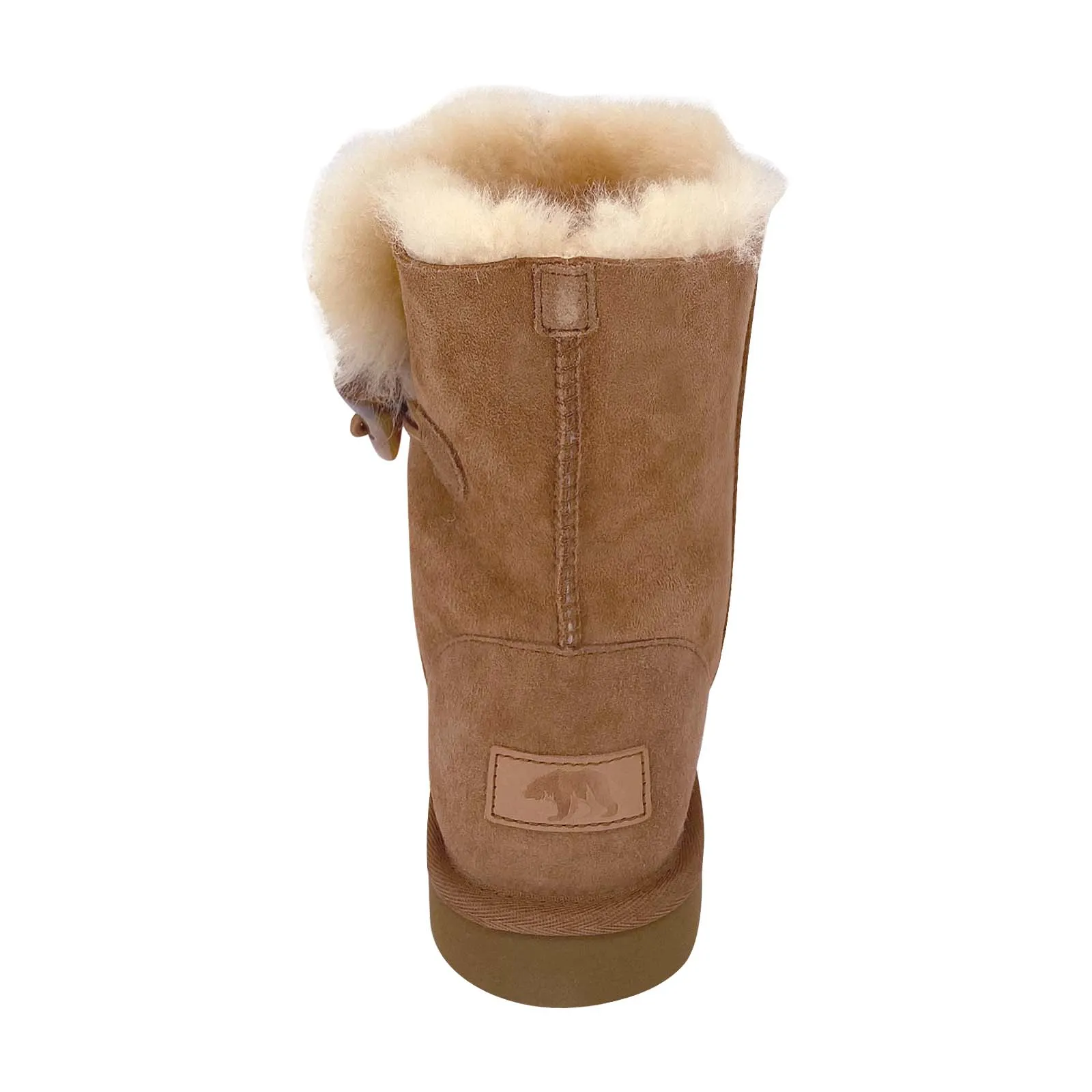 Women's Sheepskin Toggle Winter Boots (Clearance)