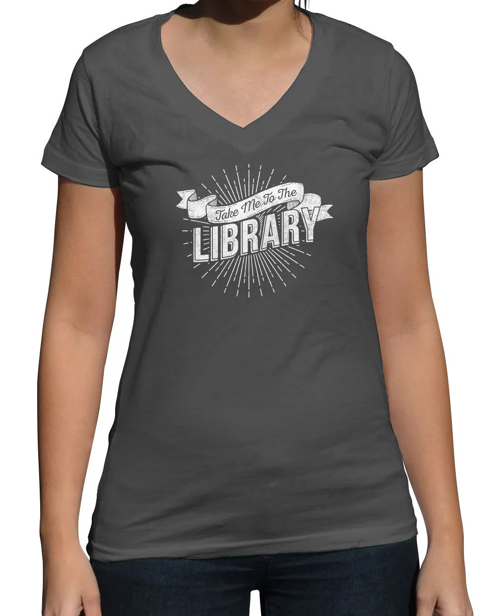 Women's Take Me To The Library Vneck T-Shirt