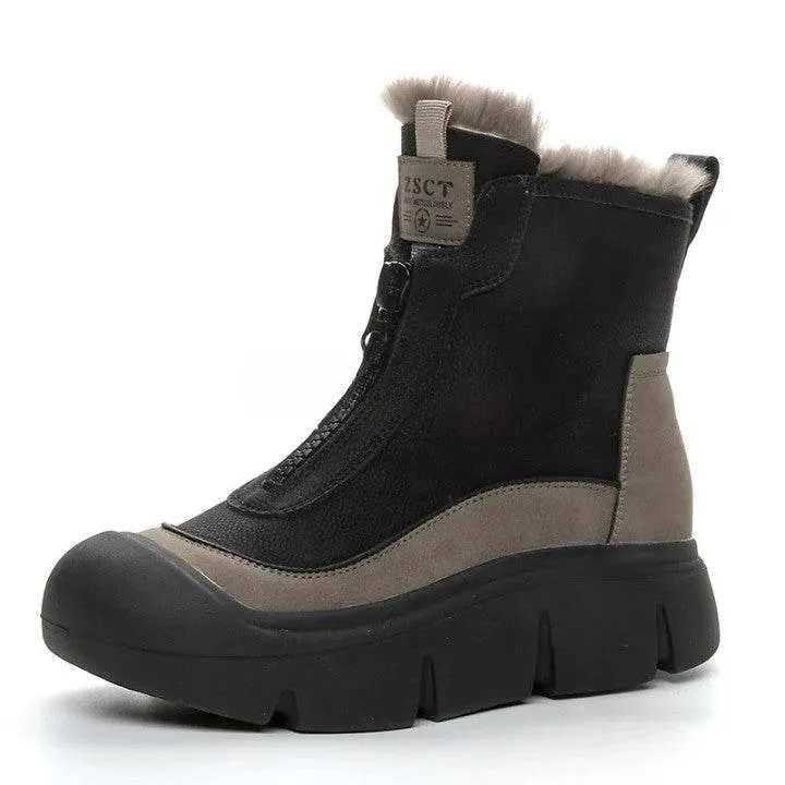 Womens Waterproof High-Top Snow Boots - Winter Defender Footwear
