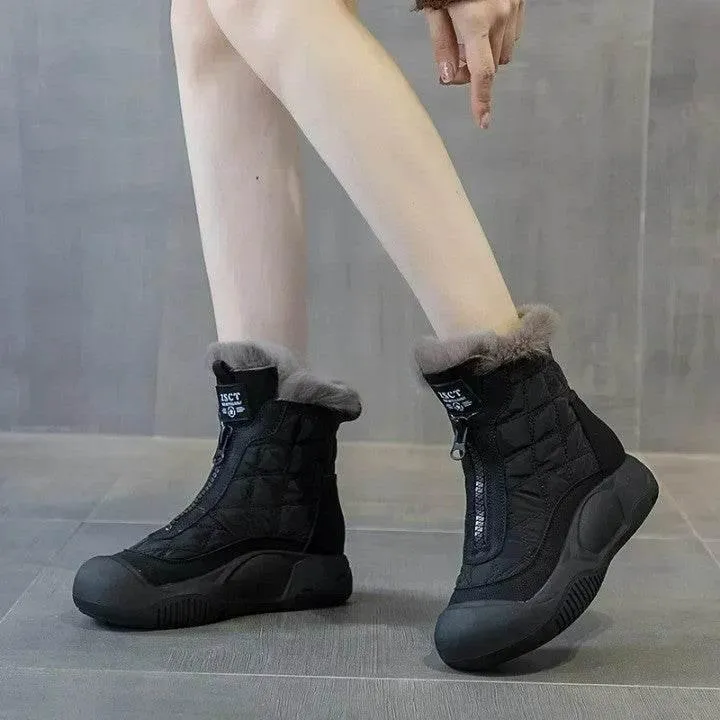 Womens Waterproof High-Top Snow Boots - Winter Defender Footwear