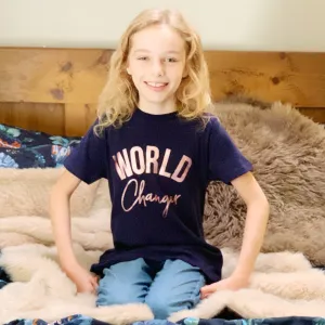 World Changer Rose Gold Girls T Shirt