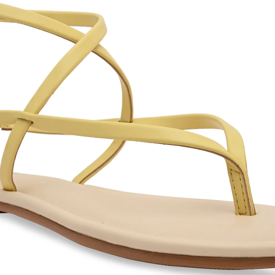 Yellow Strings Ankle Flats