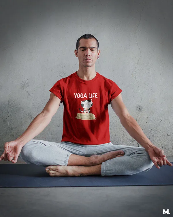 Yoga life - 100% organic catnip printed t shirts