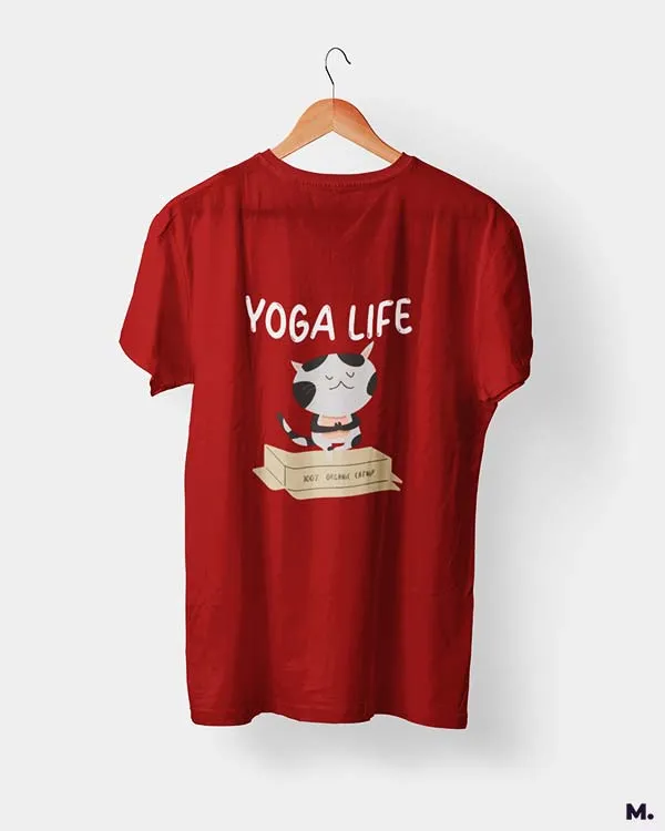 Yoga life - 100% organic catnip printed t shirts