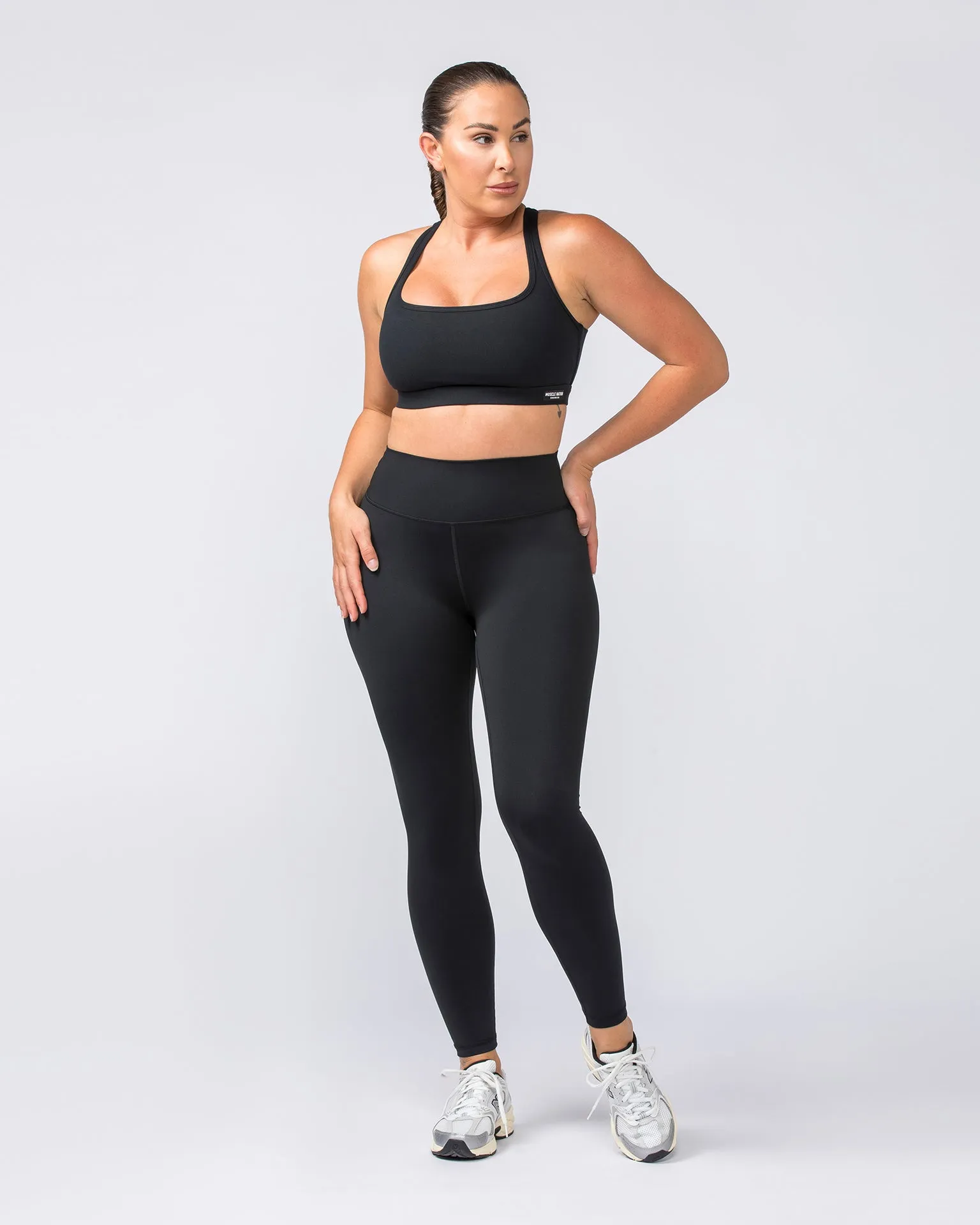 Zero Rise Everyday Ankle Length Leggings - Black (Matte White)