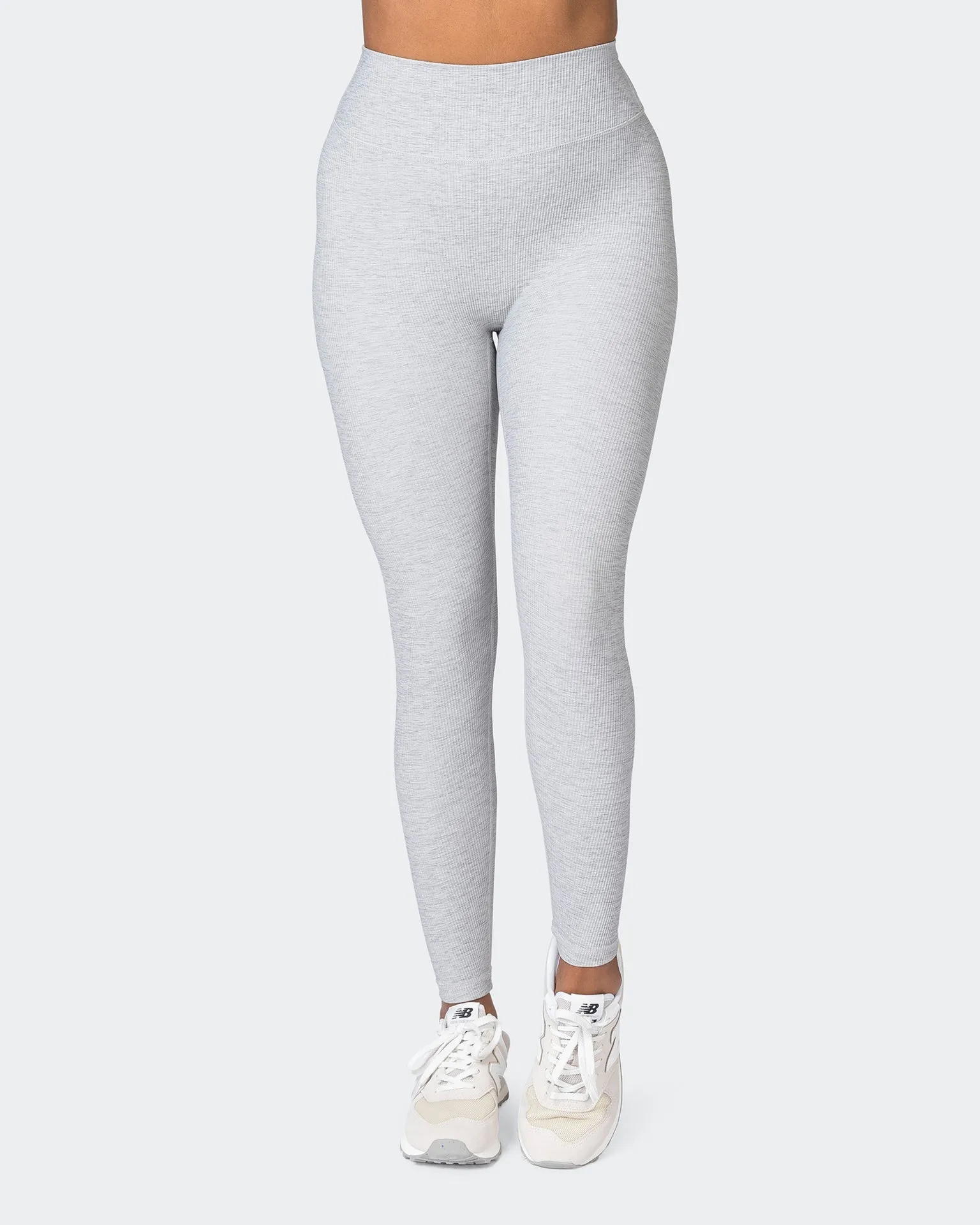 Zero Rise Rib Ankle Length Leggings - Quiet Grey Marl