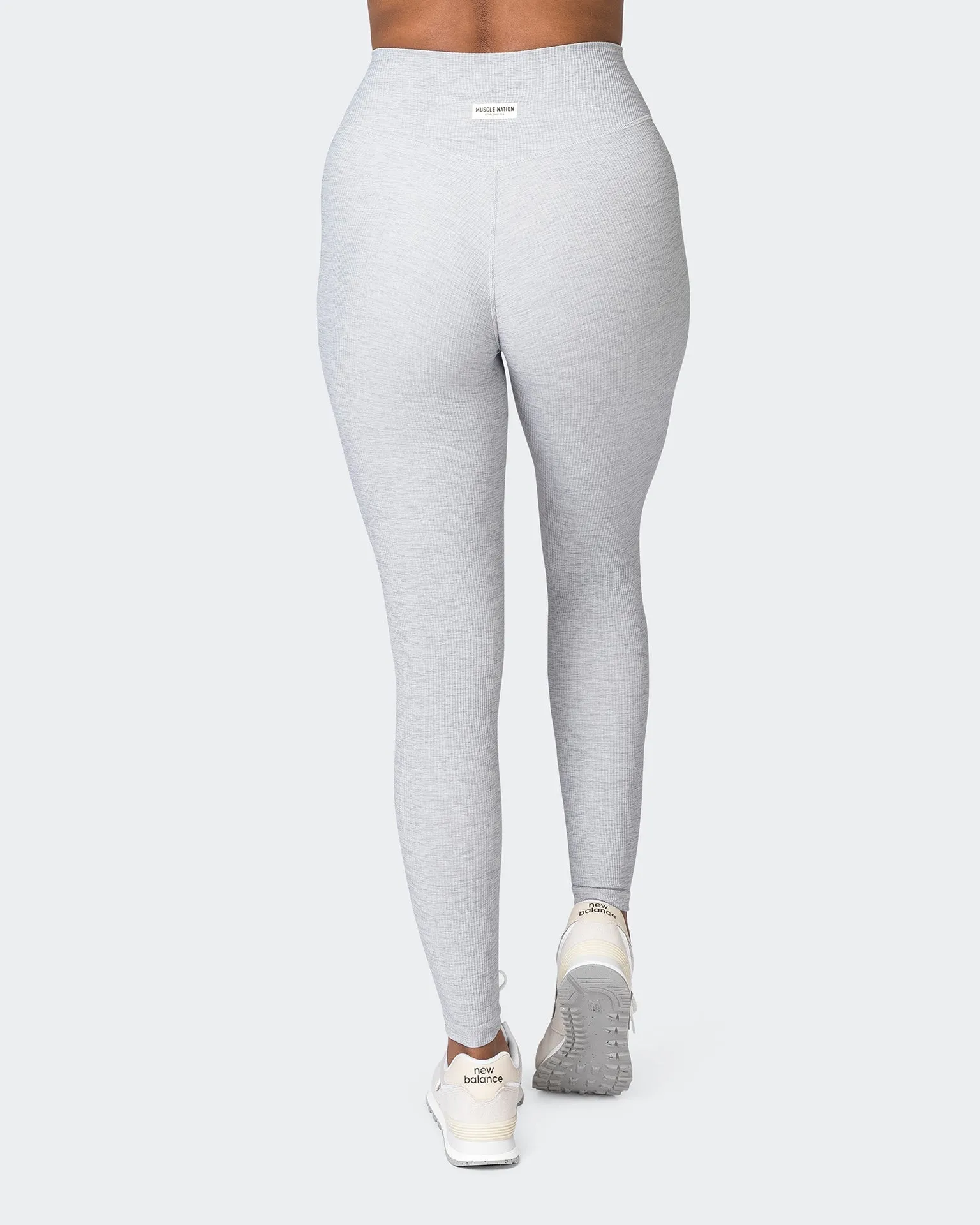 Zero Rise Rib Ankle Length Leggings - Quiet Grey Marl