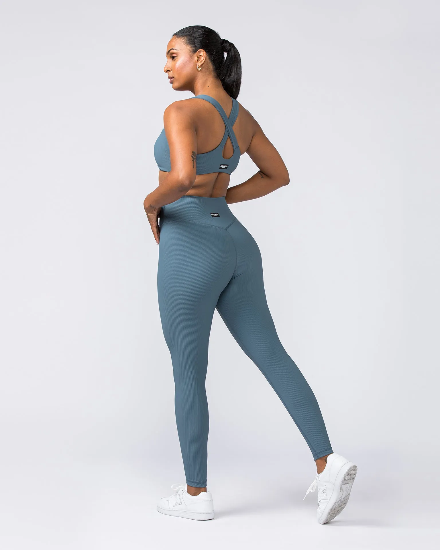 Zero Rise Rib Ankle Length Leggings - Tidepool