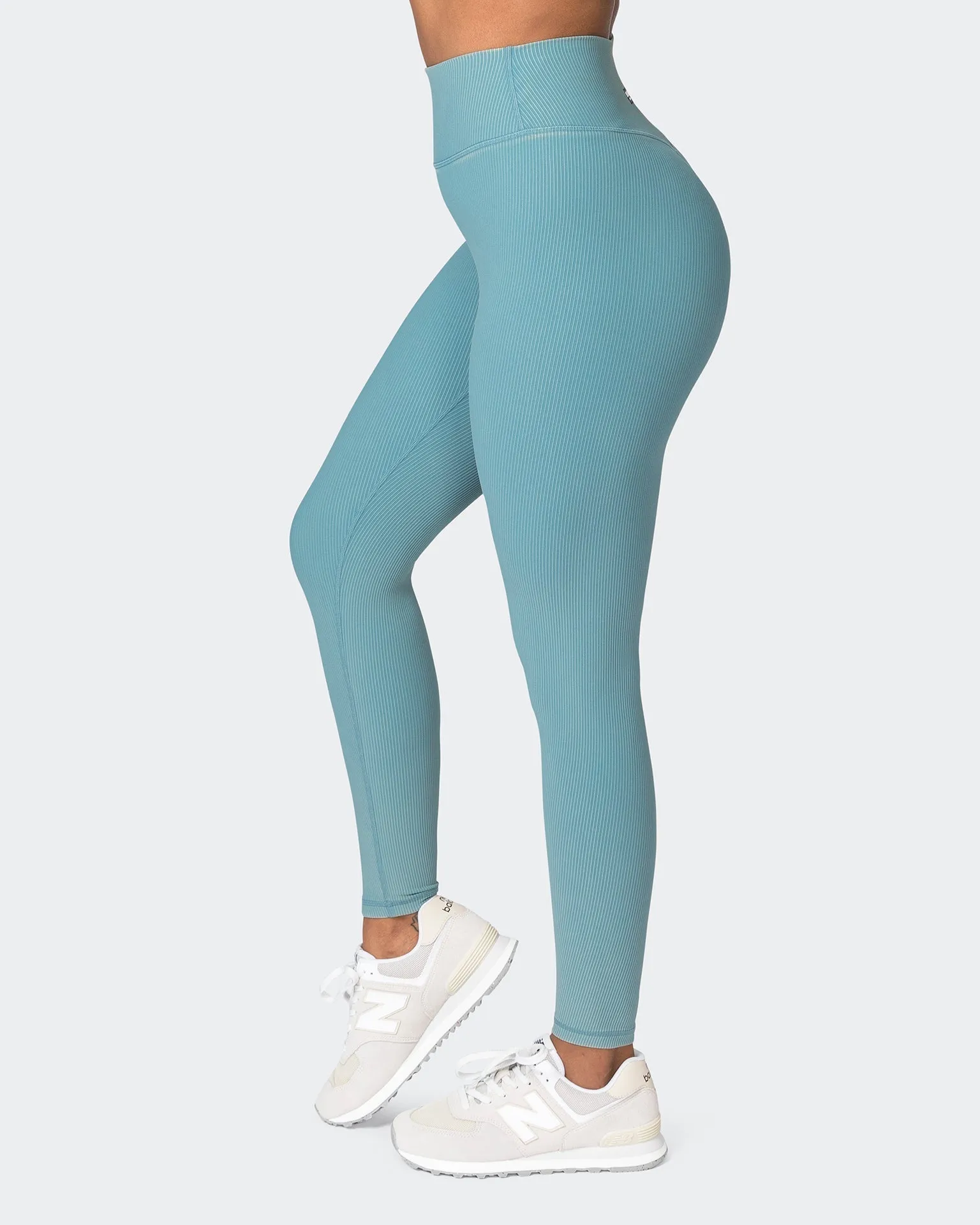 Zero Rise Vintage Rib Ankle Length Leggings - Washed Harbour